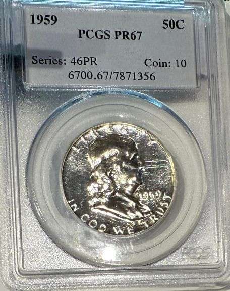 1959 Proof 67 NGC Franklin Half.
