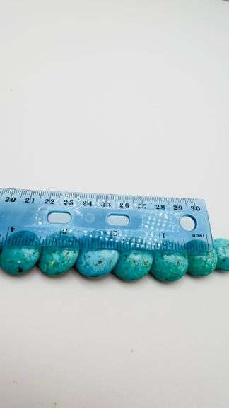 925 Sterling Silver Jay King DTR Graduated Turquoise Disc Shape Necklace