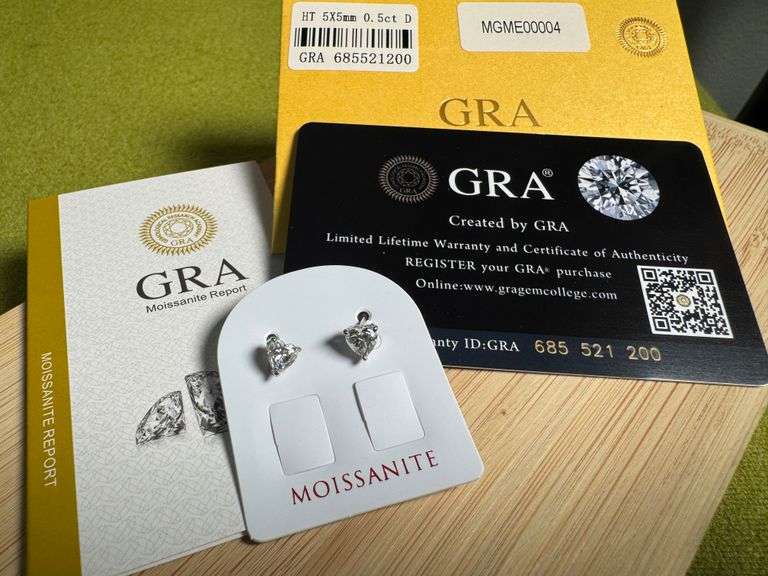 Rhodium Plated 925 Sterling Silver Moissanite Stone Heart Earring