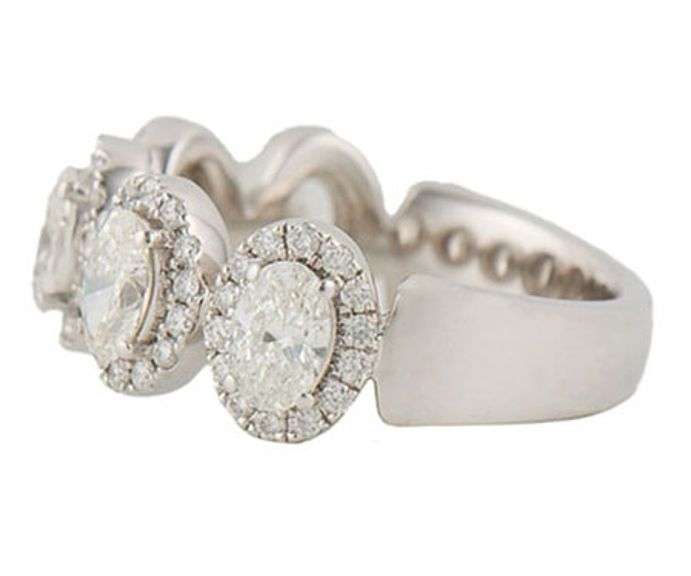 2.40ctw Oval and Round Diamond Five Stone Frame Ring in 14K