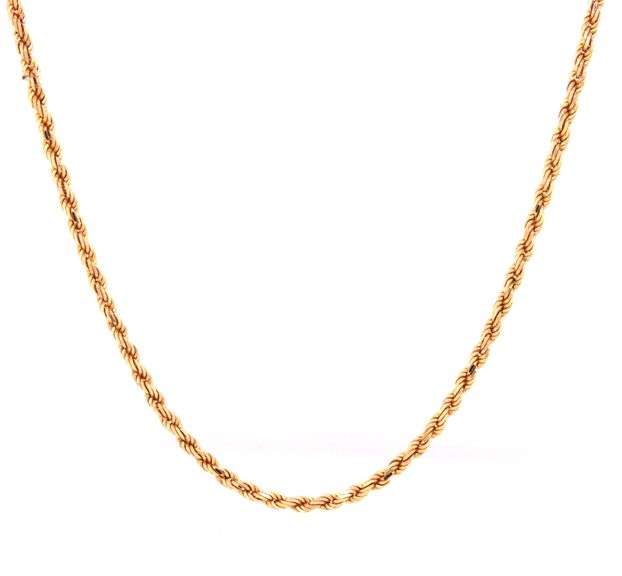 In Demand 14K YG Diamond Cut Rope Necklace