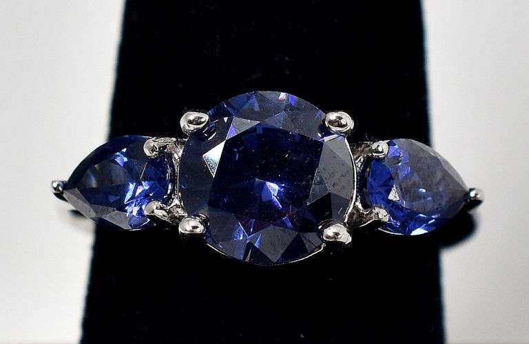 Blue Gemstone Ring in Sterling Silver