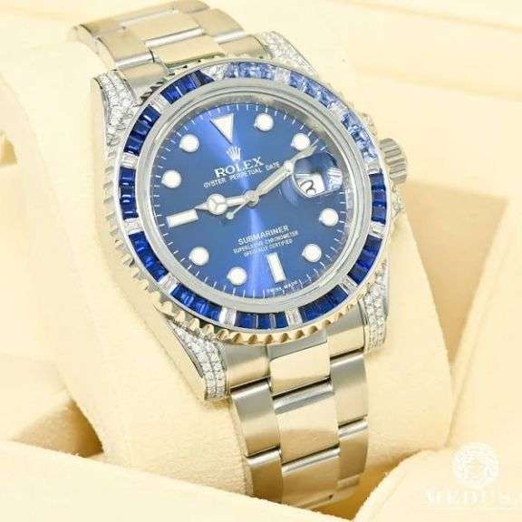 Very Rare Men's Sapphire and Diamond Rolex Day Just