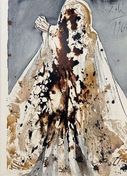 Highly Collectible and Rare Salvador Dali Original Lithograph from the 'Biblia Sacra' Suite