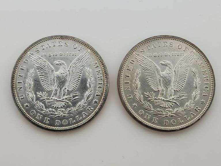 1883 & 1884 Morgan Silver Dollars, AU