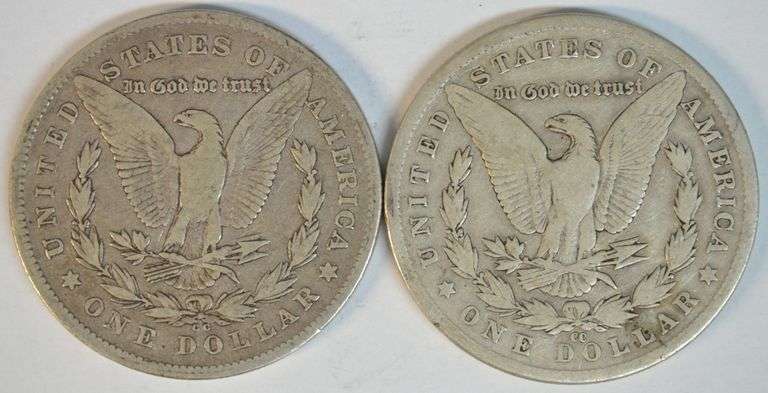Scarce key dates 1878-CC & 1883-CC Morgan Silver Dollars.