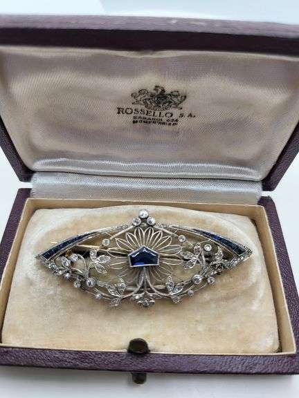 Rare Vintage Platinum & Diamond Brooch