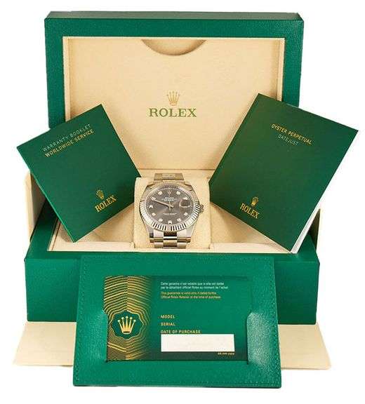 Rolex Date just 126334, 41mm, Diamond Gray Dial, Stainless Steel Men’s Watch