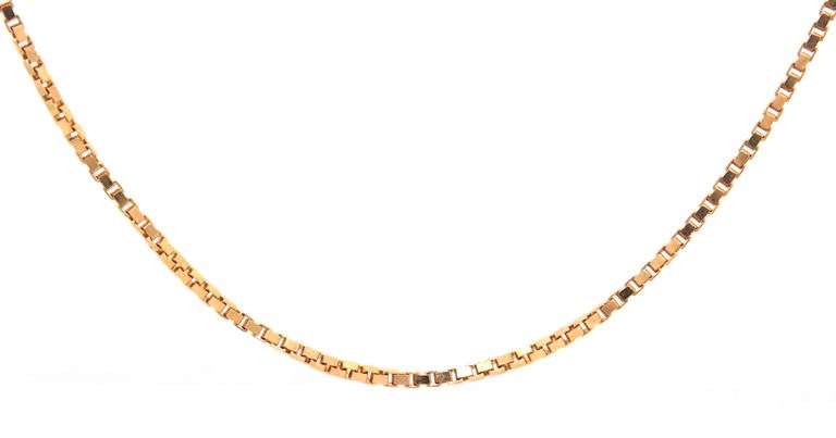 14kt Yellow gold box chain necklace