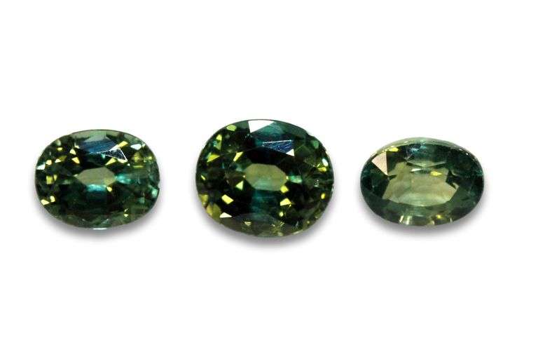 Natural Green Sapphire - Lot of 3