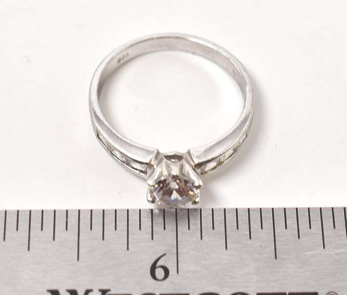 CZ Gemstone Ring in Sterling Silver