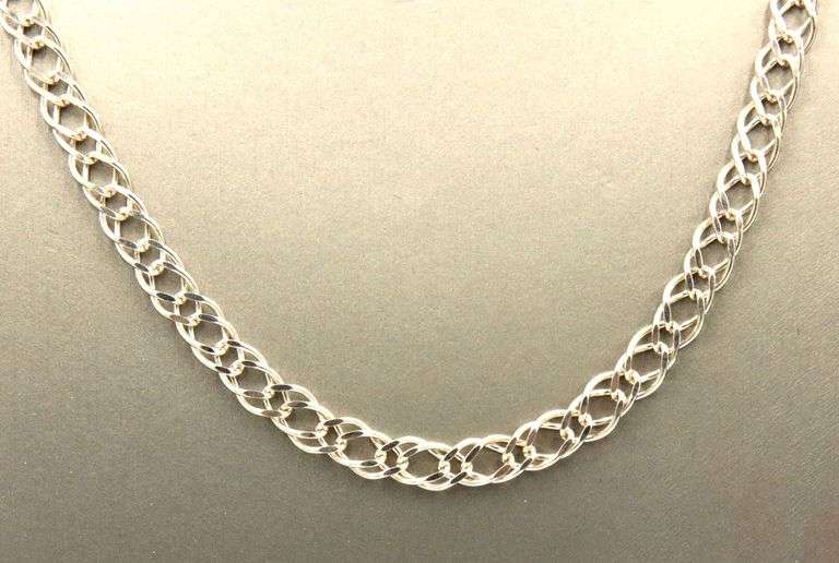 925 Sterling silver double link chain necklace