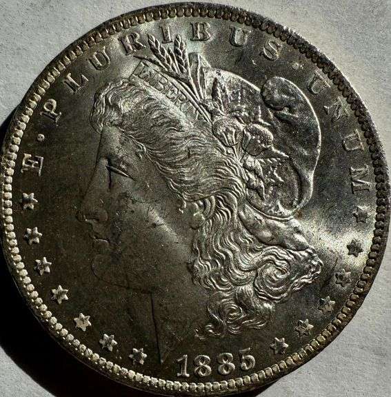 1885 O BU Frosty White Morgan Dollar