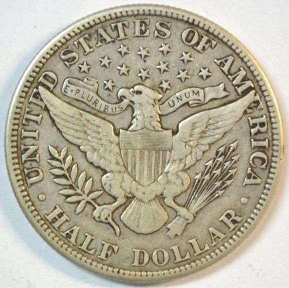 Sharp 1912 Barber Half Dollar in solid VF/XF