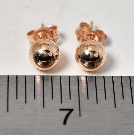 Simple 14K Yellow Gold Ball Stud Earrings