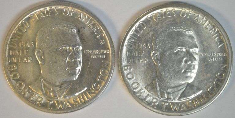 Gem BU 1946 & 1946-S Booker T. Washington Commemorative Halves