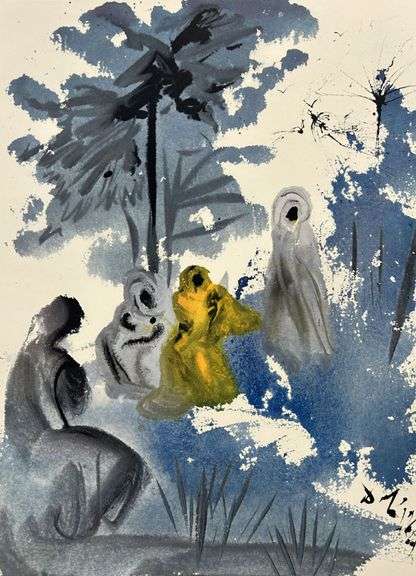 Highly Collectible and Rare Salvador Dali Original Lithograph from the 'Biblia Sacra' Suite