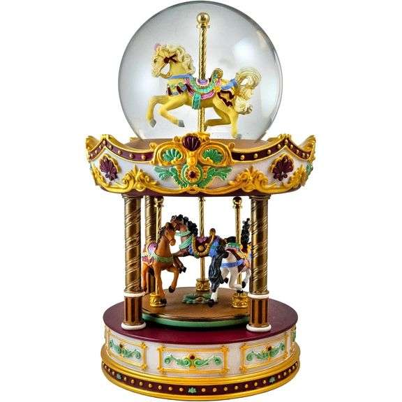 Revolving Carousel Musical Water Globe
