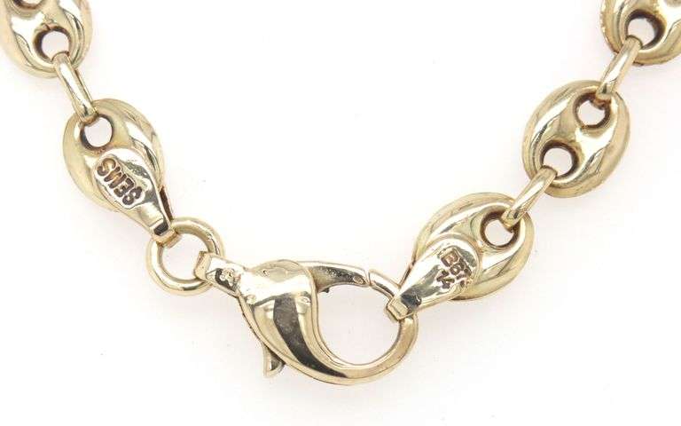 14kt Yellow gold Puff Gucci link chain necklace