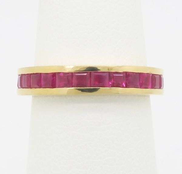 Pair of Ruby Eternity Bands in 18k