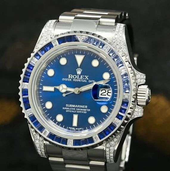 Very Rare Men's Sapphire and Diamond Rolex Day Just