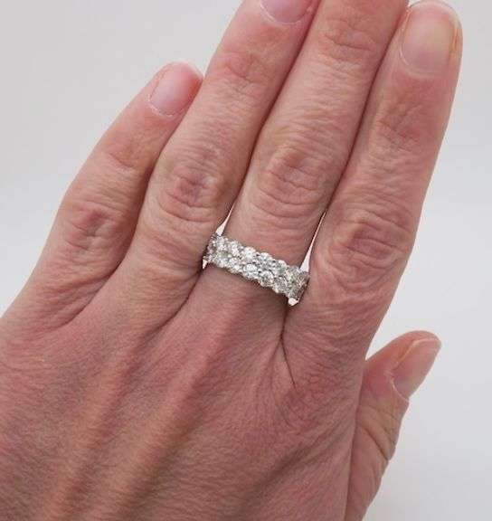 4.45CTW Two-Row Diamond Eternity Band