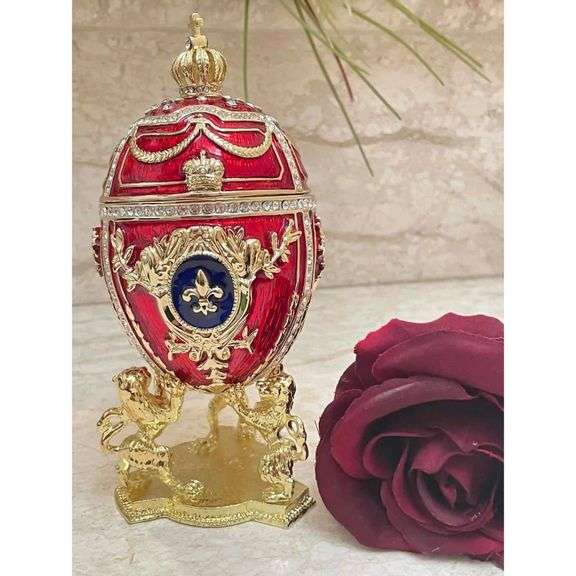 Red Fabergé 24K Gold Embellished with Swarovski Crystals