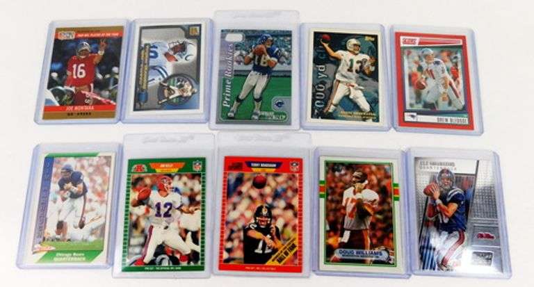 10 NFL QB Football Cards, All Greats