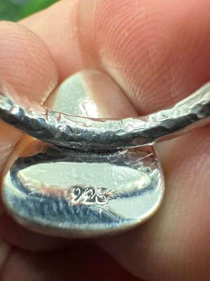 Sterling Silver 925 One of a Kind Dichroic Glass Ring Size 7.5