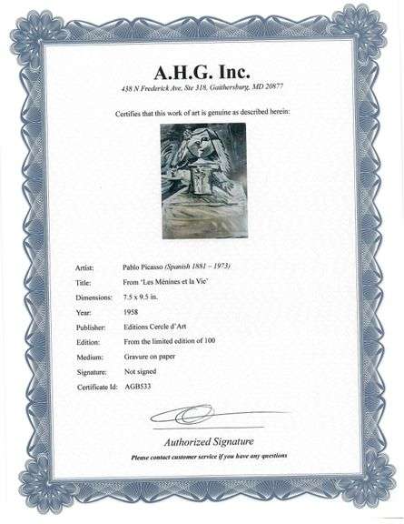 A remarkable Deluxe Edition of Les Ménines et la Vie by Pablo Picasso, published in Paris by Cercle