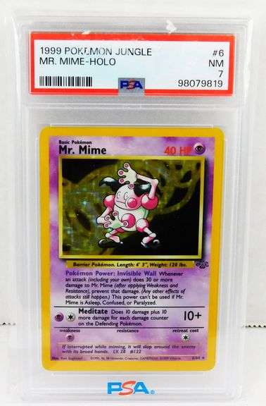 Pokémon 1999 Jungle Mr. Mime-Hologram Card, Graded 7 NM