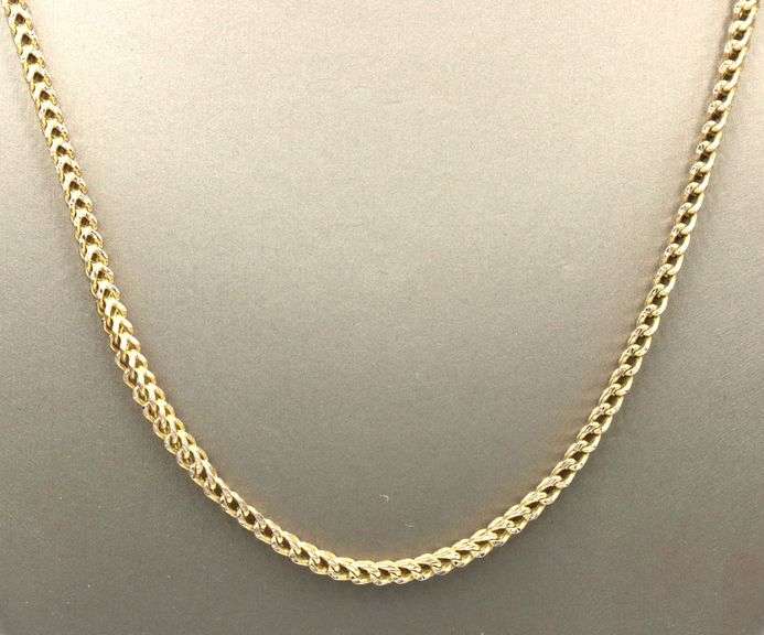 14kt Yellow gold wheat chain necklace