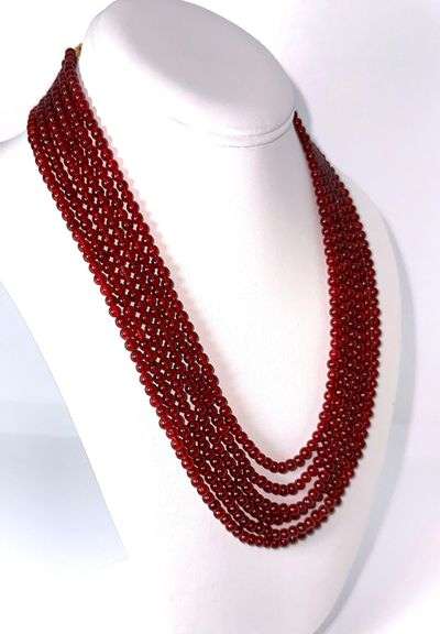 Beautiful Mined From The Earth 6 Strand 314 Cttw Natural Ruby Necklace