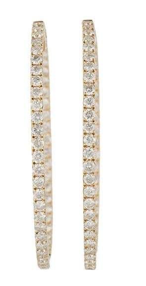 5.10ctw Diamond Inside Out Hoop Earrings in 14K