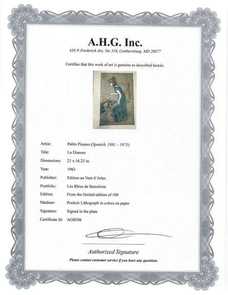 Original Lithograph from Picasso Les Bleus de Barcelona Picasso 1963 Portfolio