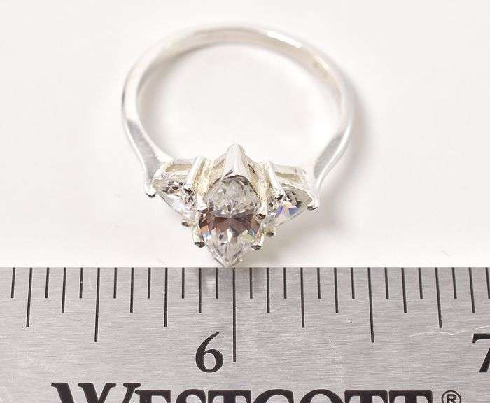 CZ Gemstone Ring in Sterling Silver