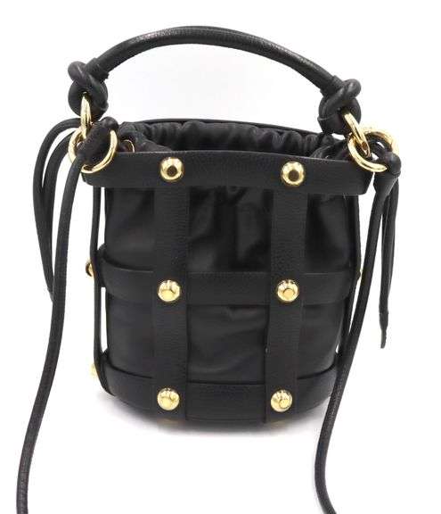 Ferragamo black leather Cage bucket