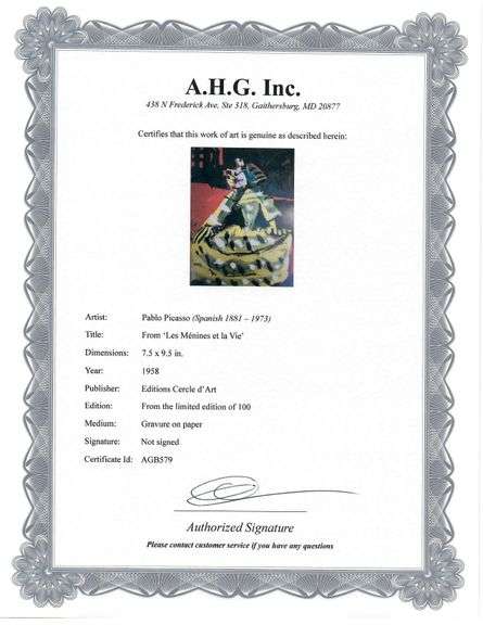 A remarkable Deluxe Edition of Les Ménines et la Vie by Pablo Picasso, published in Paris by Cercle