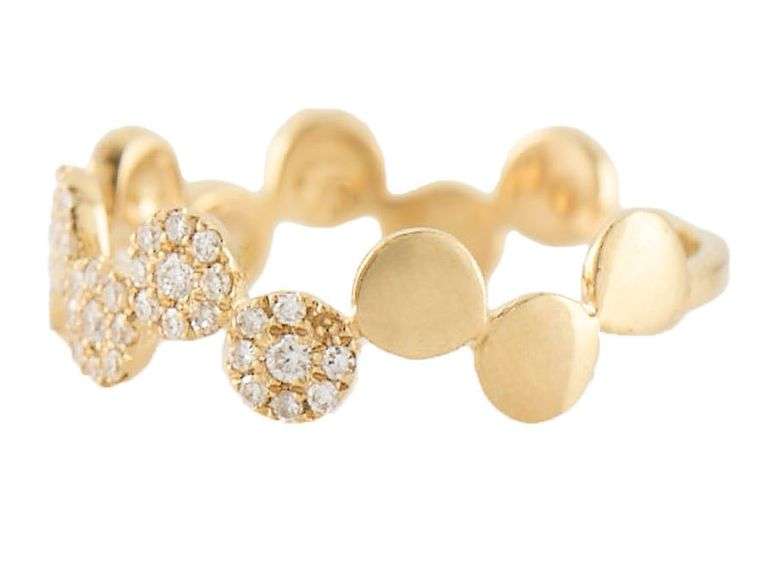 Effy D’oro 0.25ctw Pave Diamond Pebble Band Ring in 14K