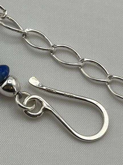 925 Sterling Silver DTR Jay King Mosaic Opal Beaded Lapis Lazuil Necklace