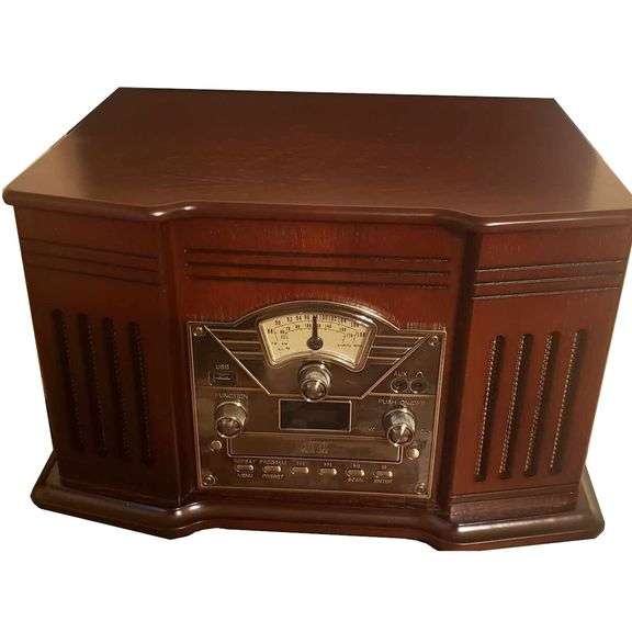 7-in-1 Turntable with Handmade Wooden Exterior