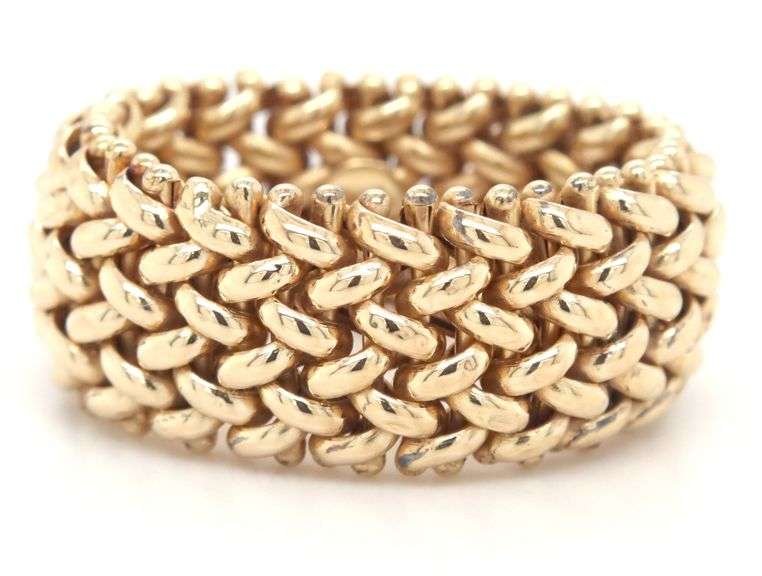 14kt Yellow gold mesh ring