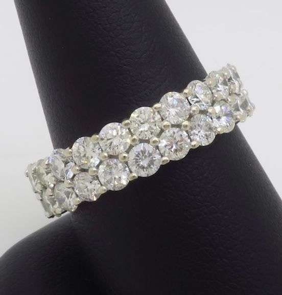 4.45CTW Two-Row Diamond Eternity Band