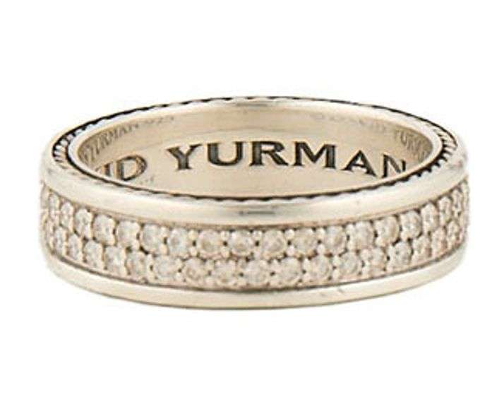 David Yurman Streamline 1.31ctw Diamond Two Row Band Ring in Sterling