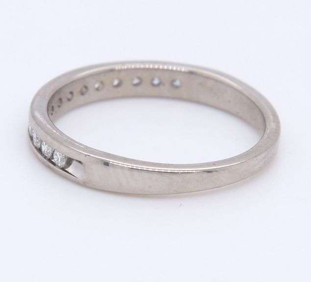 14kt White gold channel set diamond band