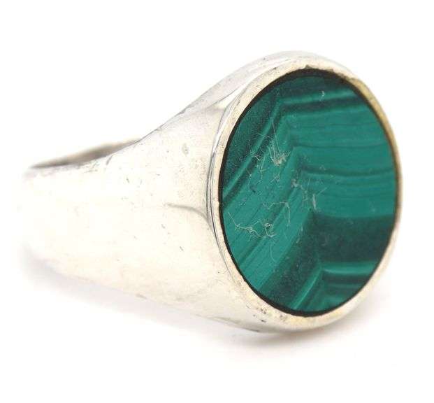 925 Sterling silver Malachite ring