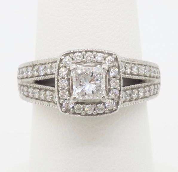 Perfect, Certified Earth Mined Diamond Halo Engagement Ring