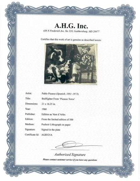 Pablo Picasso Toro "Bullfighter" Lithograph from 1960 Portfolio