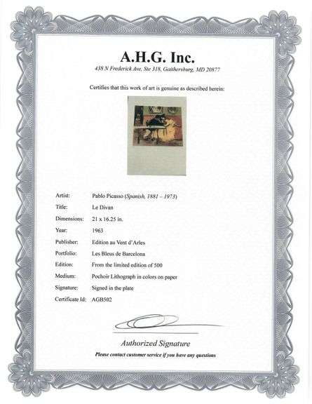 Original Lithograph from Picasso Les Bleus de Barcelona Picasso 1963 Portfolio