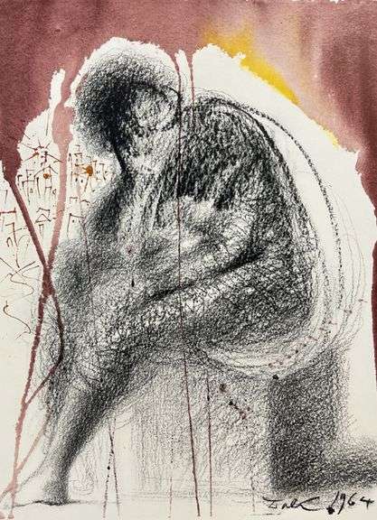 Highly Collectible and Rare Salvador Dali Original Lithograph from the 'Biblia Sacra' Suite